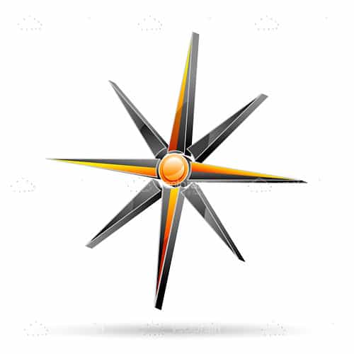 Abstract Black and Orange Star Design